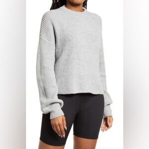 BP Ribbed Crop Crewneck Sweater